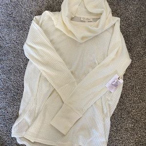 Jessica Simpson Cowl Neck Waffle Maternity sweater